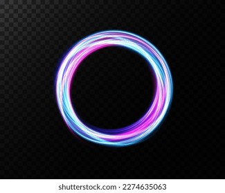 Portal and frame, abstract light lines of movement and speed. Neon light ellipse. Brilliant galaxy. Glowing podium. Space tunnel. Light everyday glowing effect. semicircular wave, light vortex wake. 