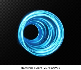 Portal and frame, abstract light lines of movement and speed. Blue color, light ellipse. Brilliant galaxy. Glowing podium. Space tunnel. Light everyday glowing effect. semicircular wave, light vortex 