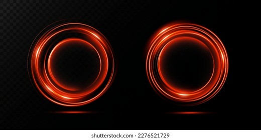 Portal and frame, abstract light lines of movement and speed. Red-blue color, light ellipse. Bright galaxy. Glowing podium. Space tunnel. Light everyday glowing effect. semicircular wave, light whirlw