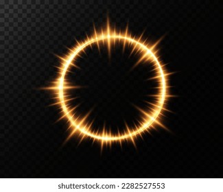 Portal and frame, abstract light lines of movement and speed. fiery golden light ellipse. Brilliant galaxy. Glowing podium. Space tunnel. Light everyday glowing effect. semicircular wave, light vortex