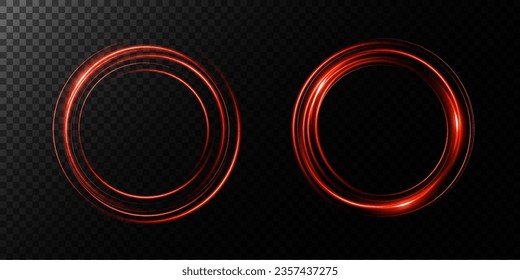 Portal and frame, abstract light lines of movement and speed. Red color, light ellipse. Bright galaxy. Glowing podium. Space tunnel. Light everyday glowing effect. semicircular wave, light whirlwind