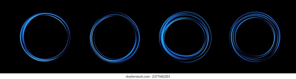 Portal and frame, abstract light lines of movement and speed. Blue color, light ellipse. Brilliant galaxy. Glowing podium. Space tunnel. Light everyday glowing effect. semicircular wave, light vortex 