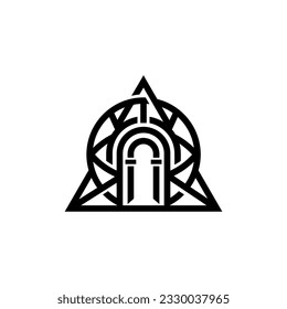 Diseño del logotipo de la máquina portadora, vector e ilustración