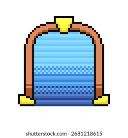 Portal Gate with Scan Lines Effect, Pixel Art Icon, Isolated