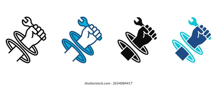 Portal Icon Set With Multiple Styles. Vector Illustration