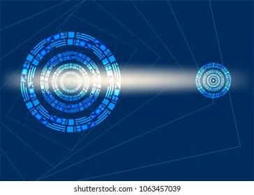 Portal intergalactic on a dark blue background