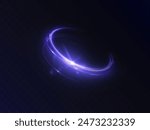 Portal light effect on a dark background. Light bright blue swirl. Bright light round teleport podium. Magic gate in a fantasy game. Vector 10 EPS	
