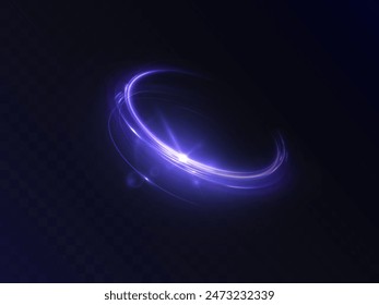 Portal light effect on a dark background. Light bright blue swirl. Bright light round teleport podium. Magic gate in a fantasy game. Vector 10 EPS	
