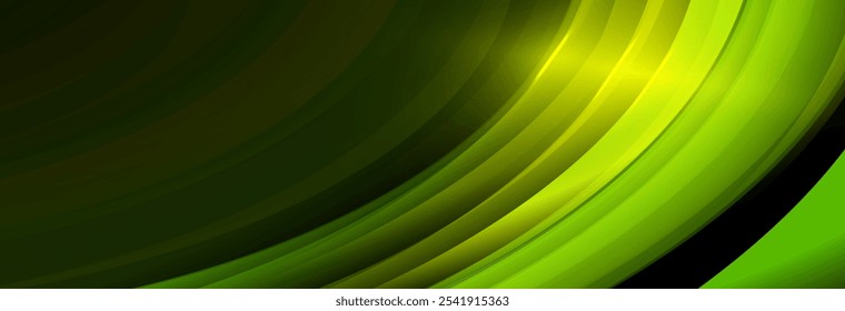 Efeito de luz de portal em um plano de fundo escuro. Formas de luzes claras. Vetor 10 EPS