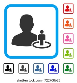 Portal Moderator icon. Flat iconic symbol in a rounded square. Black, gray, green, blue, red, orange color additional versions of Portal Moderator vector. Designed for web and application UI.
