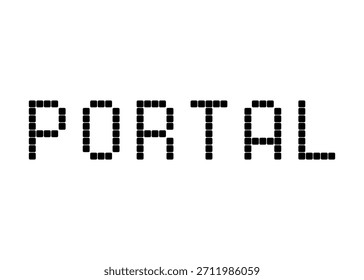 Portal, fuente de Vector digital de píxeles
Palabra de fuente del Vector en un fondo blanco