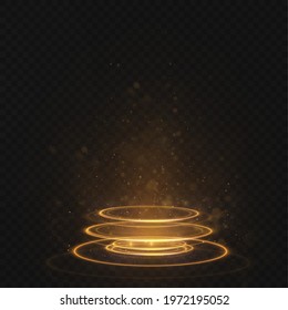 Portal set light effect hologram. Magic circle teleport podium. Sky-fi digital hi-tech collection in HUD style. Magic circle teleport podium. Brilliant flashes of magical illumination