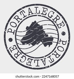 Portalegre, Portugal Stamp Reisepass. Design Retro Symbol Country. Altes altes Postzeichen.