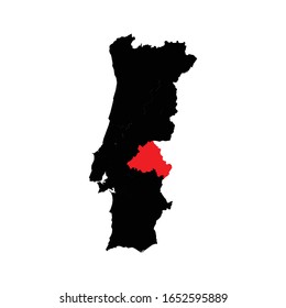 Portalegre province highlighted on Portugal map Vector EPS 10