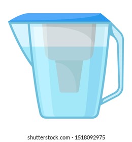 Portative Container For Drinking Water With Filter Inside Vector Illustration
