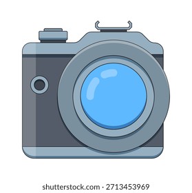 Cámara de grabación portativa. elemento de dispositivos de grabación, grabación de tecnología de Fotografía. objeto de dibujos animados de Vector.