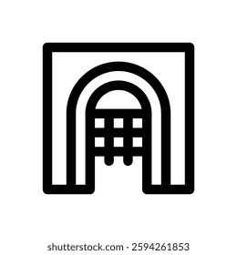 Portcullis. Editable stroke vector icon.