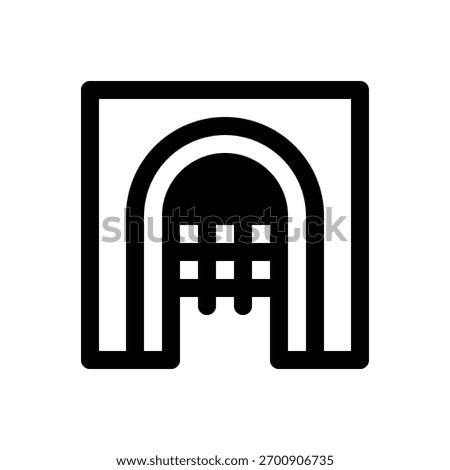 Portcullis. Outlined stroke vector icon with black-filled details.