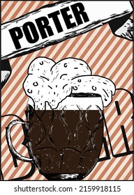 porter beer. draft beer poster
