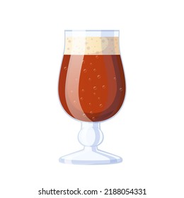 porter beer glass cartoon. dark pint, stout craft, draft pub bar, lager tulip porter beer glass vector illustration