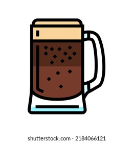 porter beer glass color icon vector. porter beer glass sign. isolated symbol illustration