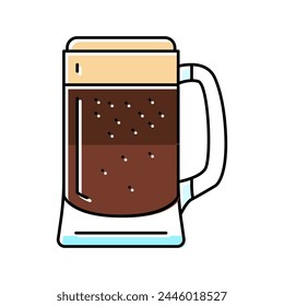 porter beer glass color icon vector. porter beer glass sign. isolated symbol illustration