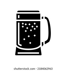 Porter Beer Glass Glyph Icon Vector. Porter Beer Glass Sign. Isolated Symbol Illustration