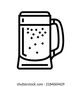 vector icono de línea de cristal de cerveza de portero. signo de cerveza portero. símbolo de contorno aislado ilustración negra