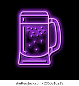 porter beer glass neon light sign vector. porter beer glass illustration