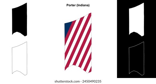 Porter County (Indiana) Outline-Kartenset