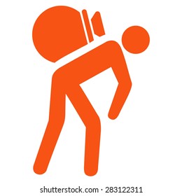 Porter icon from Business Bicolor Set. Vector style: flat symbol, orange color, rounded angles, white background.