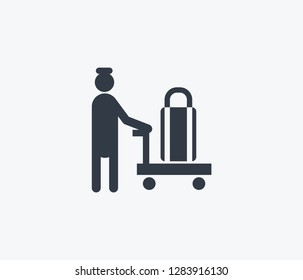 Porter icon isolated on clean background. Porter icon concept drawing icon in modern style. Vector illustration for your web mobile logo app UI design.