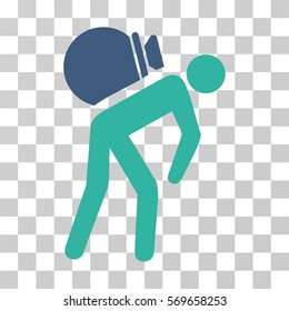 Porter icon. Vector illustration style is flat iconic bicolor symbol, cobalt and cyan colors, transparent background. Designed for web and software interfaces.