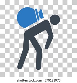 Porter icon. Vector illustration style is flat iconic bicolor symbol, smooth blue colors, transparent background. Designed for web and software interfaces.