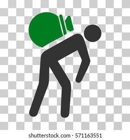 Porter icon. Vector illustration style is flat iconic bicolor symbol, green and gray colors, transparent background. Designed for web and software interfaces.