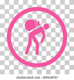 Porter icon. Vector illustration style is flat iconic symbol, pink color, transparent background. Designed for web and software interfaces.
