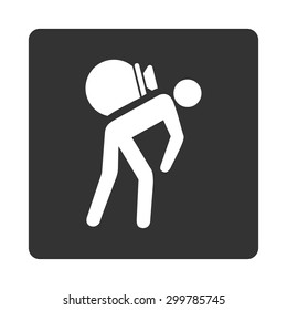 Porter icon. Vector style is white and gray colors, flat rounded square button on a white background.