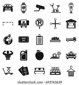 Porter icons set. Simple set of 25 porter vector icons for web isolated on white background