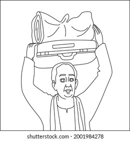 Porter Line Drawing Clip Art 