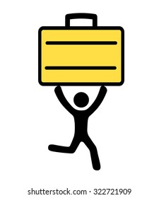 Porter man running with a suitcase icon.