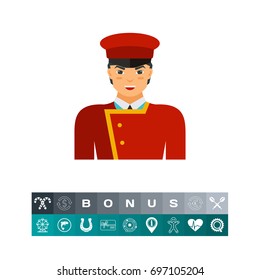 Porter in uniform vector icon