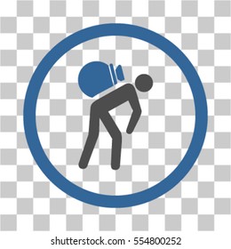 Porter vector icon. Illustration style is flat iconic bicolor cobalt and gray rounded symbol on a transparent background.