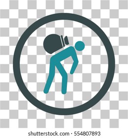 Porter vector icon. Illustration style is flat iconic bicolor soft blue rounded symbol on a transparent background.