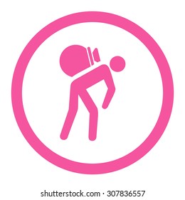 Porter vector icon. This rounded flat symbol is drawn with pink color on a white background.