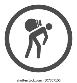 Porter vector icon. This rounded flat symbol is drawn with gray color on a white background.