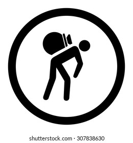 Porter vector icon. This rounded flat symbol is drawn with black color on a white background.