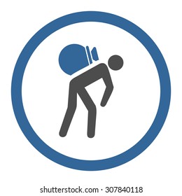 Porter vector icon. This rounded flat symbol is drawn with cobalt and gray colors on a white background.