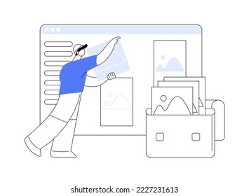 Portfolio abstract concept vector illustration. Project portfolio, service catalog, product presentation, get to know our work, web element, professional website, menu bar abstract metaphor.