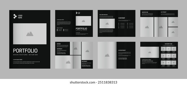 Portfolio architecture interior brochure minimalist template design