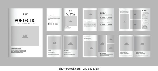 Portfolio architecture interior brochure minimalist template design